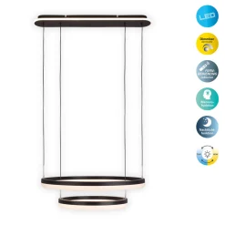 näve LED-Pendelleuchte Circulo schwarz dimmbar