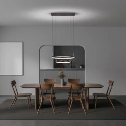 näve LED-Pendelleuchte Circulo schwarz dimmbar