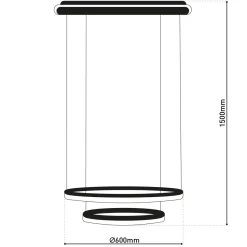 näve LED-Pendelleuchte Circulo schwarz dimmbar