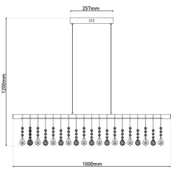 näve LED-Pendelleuchte Nobilis 100x6x120cm dimmbar