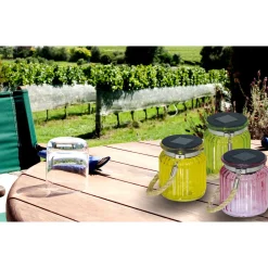 näve Solar-Glas mit Kordel rosa