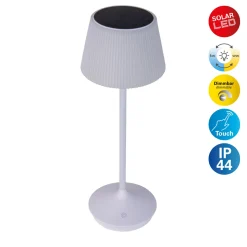 näve Solar-Tischleuchte Emmi weiß mit Akku 13x13x38cm dimmbar