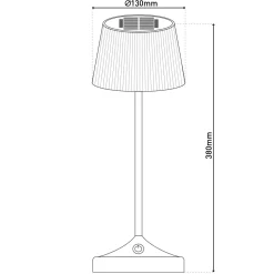 näve Solar-Tischleuchte Emmi weiß mit Akku 13x13x38cm dimmbar