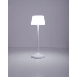 näve Solar-Tischleuchte Emmi weiß mit Akku 13x13x38cm dimmbar