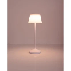 näve Solar-Tischleuchte Emmi weiß mit Akku 13x13x38cm dimmbar