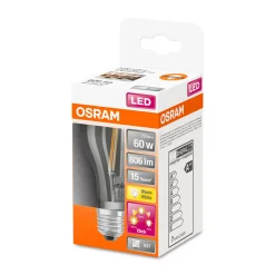 Osram LED-Leuchtmittel E27 warmweiÃŸ 60W dimmbar Klicksystem
