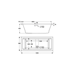 Ottofond Whirlpool-Komplettset Cubic inkl Farblichtscheinwerfer 190 x 90 cm