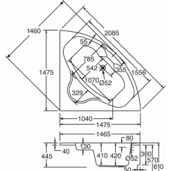 Ottofond Whirlpool-Set Katamaran 148 cm weiß Typ 3