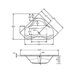 Ottofond Whirlpool-Set Lucia 140 cm weiß Typ 3