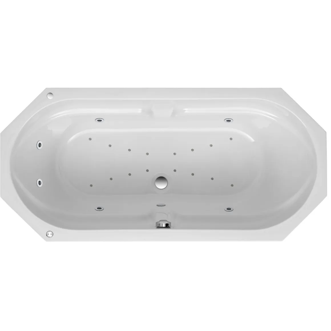 Ottofond Whirlpool-Set Sicilia 170 x 75 cm weiß/chrom Typ 3