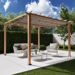 Paragon Outdoor Outdoor Pergola Florida 1111 350x350x235cm Holzoptik