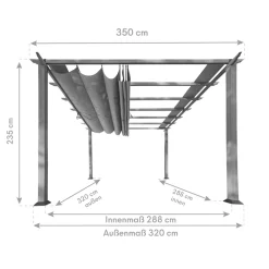 Paragon Outdoor Outdoor Pergola Florida 1111 350x350x235cm Holzoptik