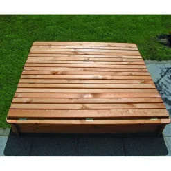Promadino Sandkasten Donald 140 x 140 cm klappbare Abdeckung
