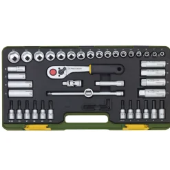 Proxxon Industrial Steckschlüssel-Satz mit Knüppelratsche 3/8 Zoll 47-teilig