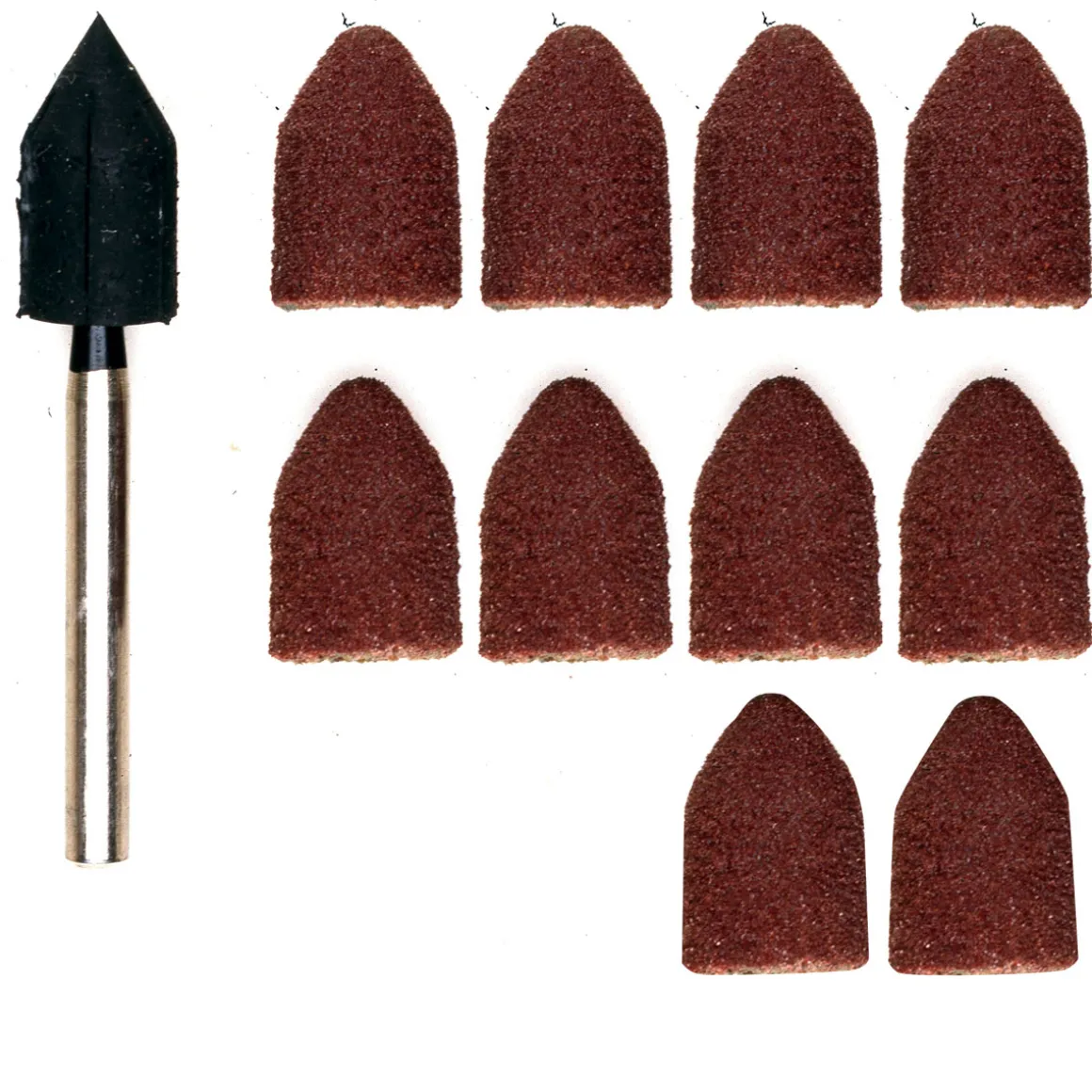 Proxxon Micromot Schleifkappen Durchmesser 9 mm je 5 Stück Korn 80 und 150 mit Träger