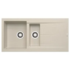 Pyramis Einbauspuele ALAZIA 100 x 50 cm 1 1/2B 1D Granit Beige