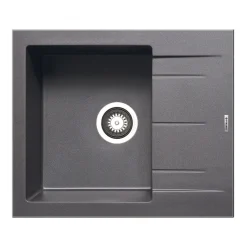 Pyramis Einbauspuele ALAZIA 59 x 50 cm 1B 1D Granit Iron Grey