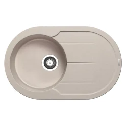 Pyramis Einbauspuele ALAZIA ROUND 78 x 49 cm 1B 1D Granit beige