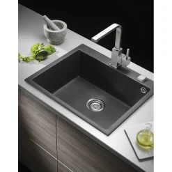 Pyramis Einbauspuele ISTROS 61 x 50 cm 1B Granit Iron Grey