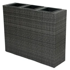 Raumtrenner mit 3 Pflanztöpfen dunkelgrau