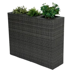 Raumtrenner mit 3 Pflanztöpfen dunkelgrau