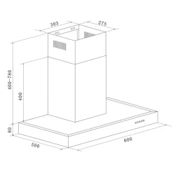 Respekta Blockhaube CH 22098IXB silber 60 cm