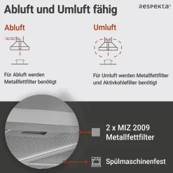 Respekta Blockhaube CH 22098IXB silber 60 cm