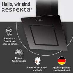 Respekta Dunstabzugshaube FTA 350 S schwarz