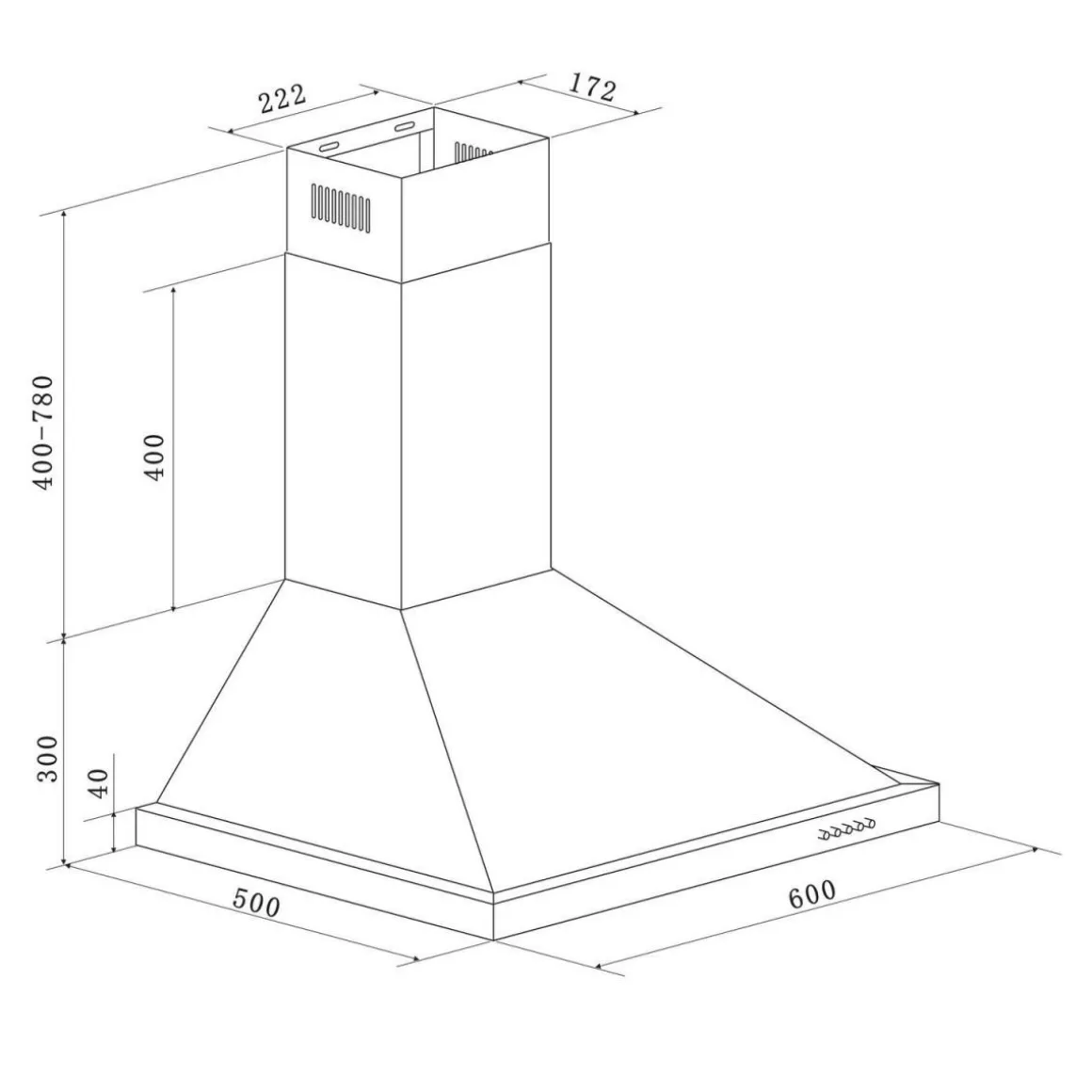 Respekta Kaminhaube Dalia CH22078IXB 60 cm Edelstahl