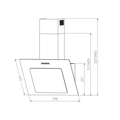 Respekta Kopffreie Schräghaube Leila Glas weiß 60 cm