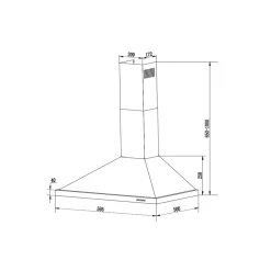 Respekta Medea Kaminhaube CH44078-60IXA 60 cm Edelstahl