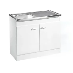 Respekta Samara Komplettspüle KS50D 100 x 50 cm Weiß / Weiß