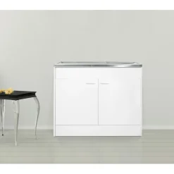 Respekta Samara Komplettspüle KS50D 100 x 50 cm Weiß / Weiß