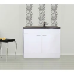 Respekta Samara Komplettspüle KS50D 100 x 50 cm Weiß / Weiß