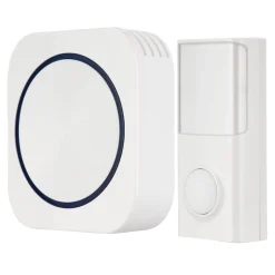 REV Ritter Funk-Gong mit Taster kompakte Bauform mit Licht 58 Melodien 50m weiß