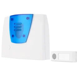 REV Ritter Funk-Gong mit Taster Blitzlicht & 3 verschiedene Klänge 150 m weiß