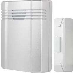 REV Ritter Funk-Gong mit Taster kompakte Bauform 2-Klang 25m silber