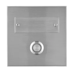 REV Ritter Klingeltaster Aufputz 1-f.quadratisch mit LED-Beleuchtung & gravierbarem Namenschild Edelstahl