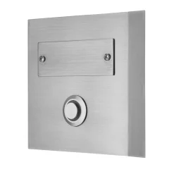REV Ritter Klingeltaster Aufputz 1-f.quadratisch mit LED-Beleuchtung & gravierbarem Namenschild Edelstahl