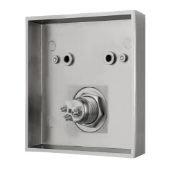 REV Ritter Klingeltaster Aufputz 1-f.quadratisch mit LED-Beleuchtung & gravierbarem Namenschild Edelstahl