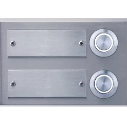 REV Ritter Klingeltaster Aufputz 2-fach mit LED-Beleuchtung und gravierbarem Namensschild Edelstahl