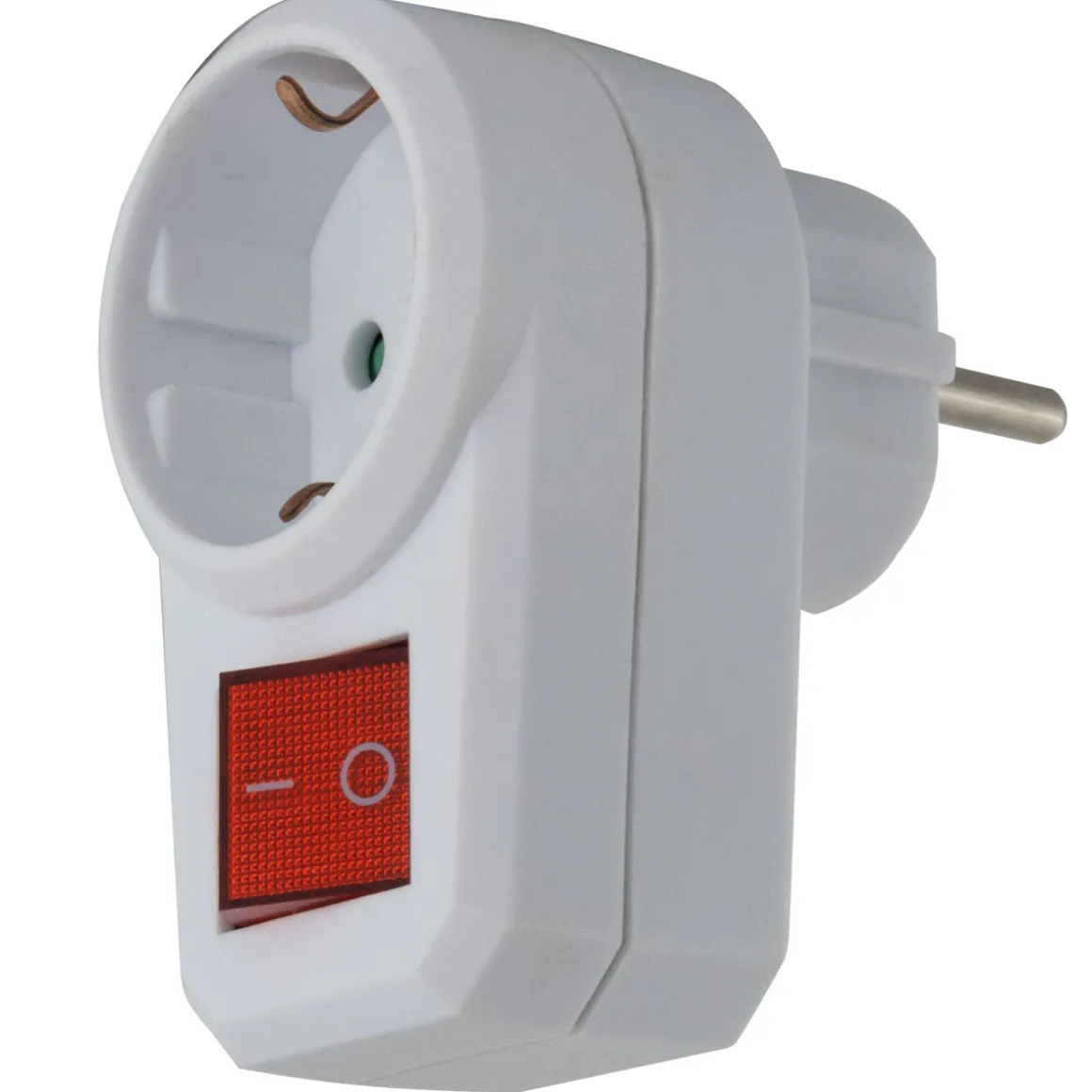 REV Ritter Steckdosenadapter mit Schalter 1fach Schutzkontakt weiß