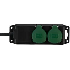 REV Ritter Steckdosenleiste IP 44 2-fach 1,4 m scharz-grün