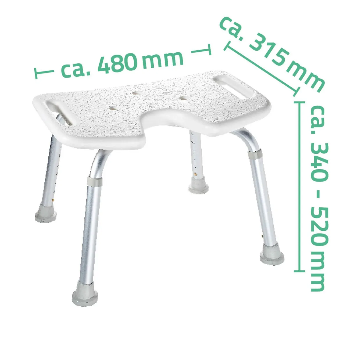Ridder Bade-/Duschhocker höhenverstellbar mit Hygieneausschnitt