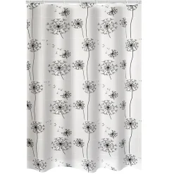 Ridder Duschvorhang Moonflower Folie 180 x 200 cm schwarz
