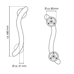 Ridder Haltegriff geschwungen Art M chrom