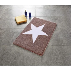 Ridder Teppich Star 55 x 50 cm weiß-beige Polyester-Microfaser