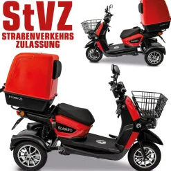 Rolektro E-Carrier „25 V.3“ Rot, mit Koffer