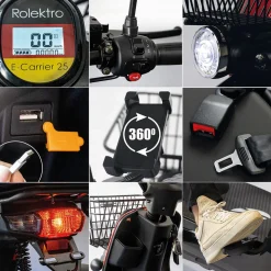 Rolektro E-Carrier „25 V.3“ Rot, mit Koffer