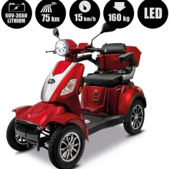 Rolektro E-Quad 15 V.3 Lithium Rot 60V-30Ah Akku 1000 Watt